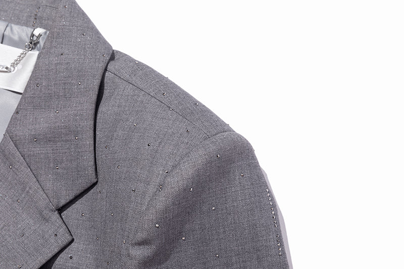 13DE MARZO Short Sparkle Blazer Grey