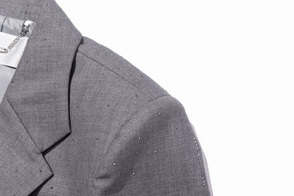 13DE MARZO Short Sparkle Blazer Grey