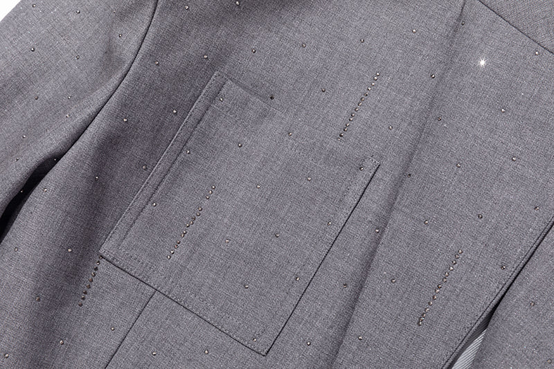 13DE MARZO Short Sparkle Blazer Grey