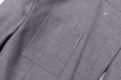 13DE MARZO Short Sparkle Blazer Grey