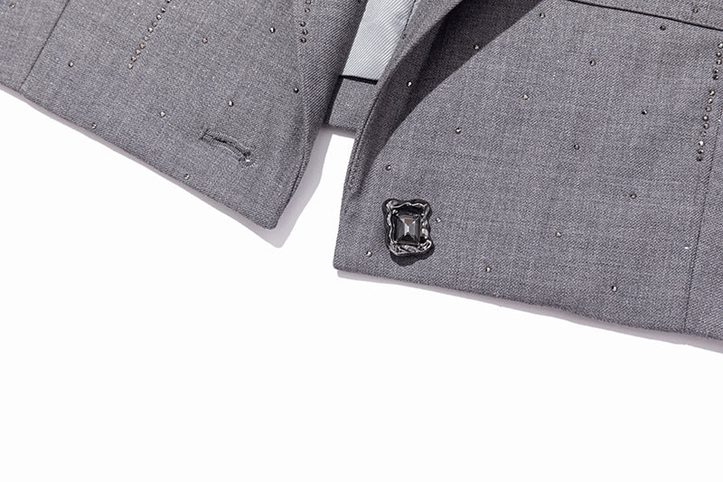 13DE MARZO Short Sparkle Blazer Grey