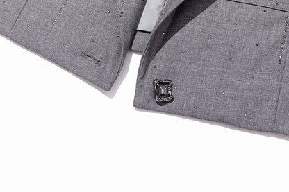 13DE MARZO Short Sparkle Blazer Grey