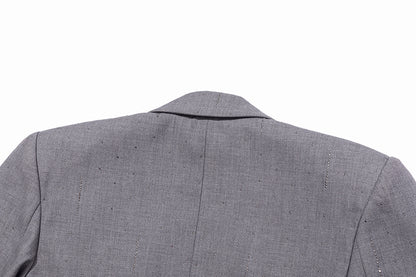 13DE MARZO Short Sparkle Blazer Grey