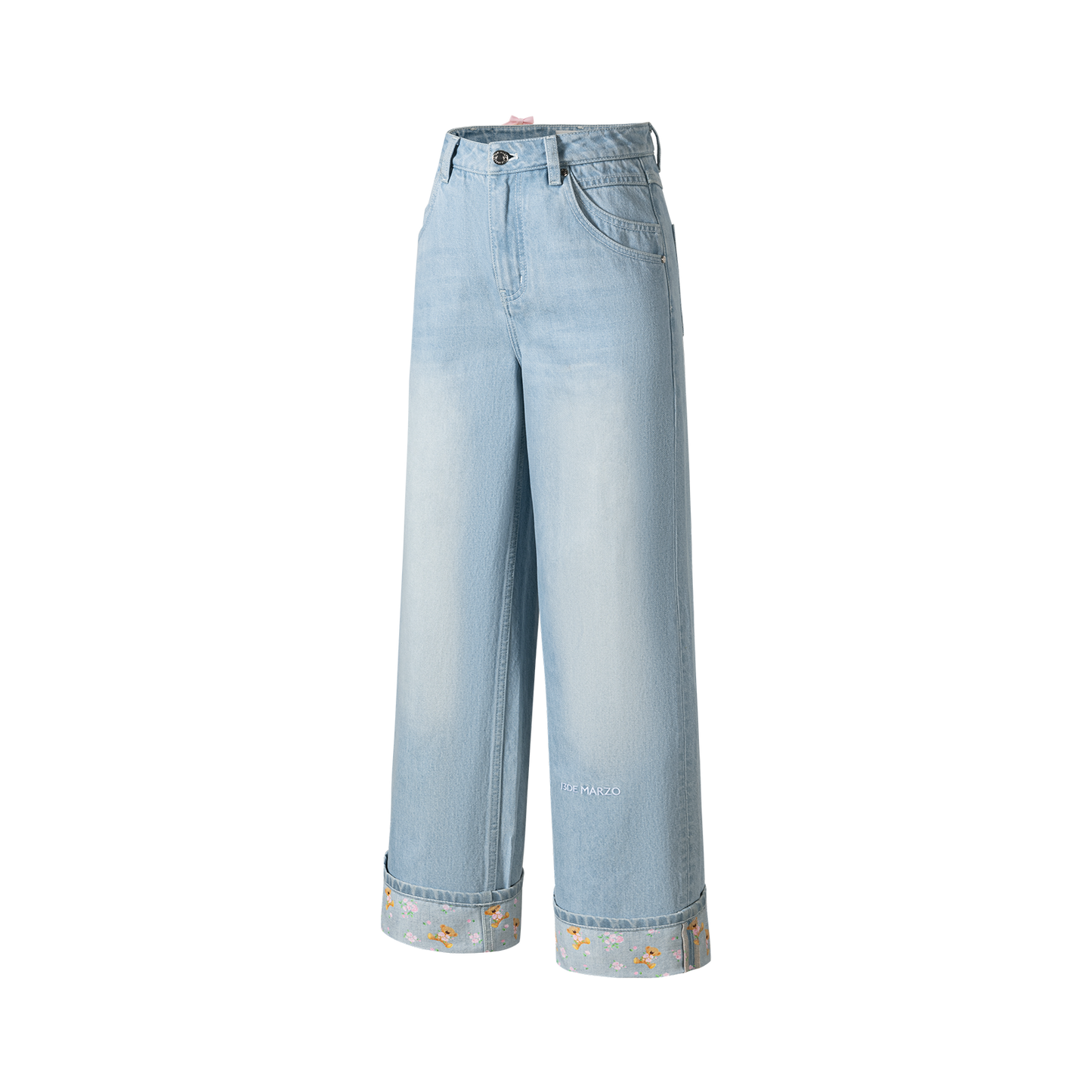 13DE MARZO Cuffed Wide-Leg Jeans Blue