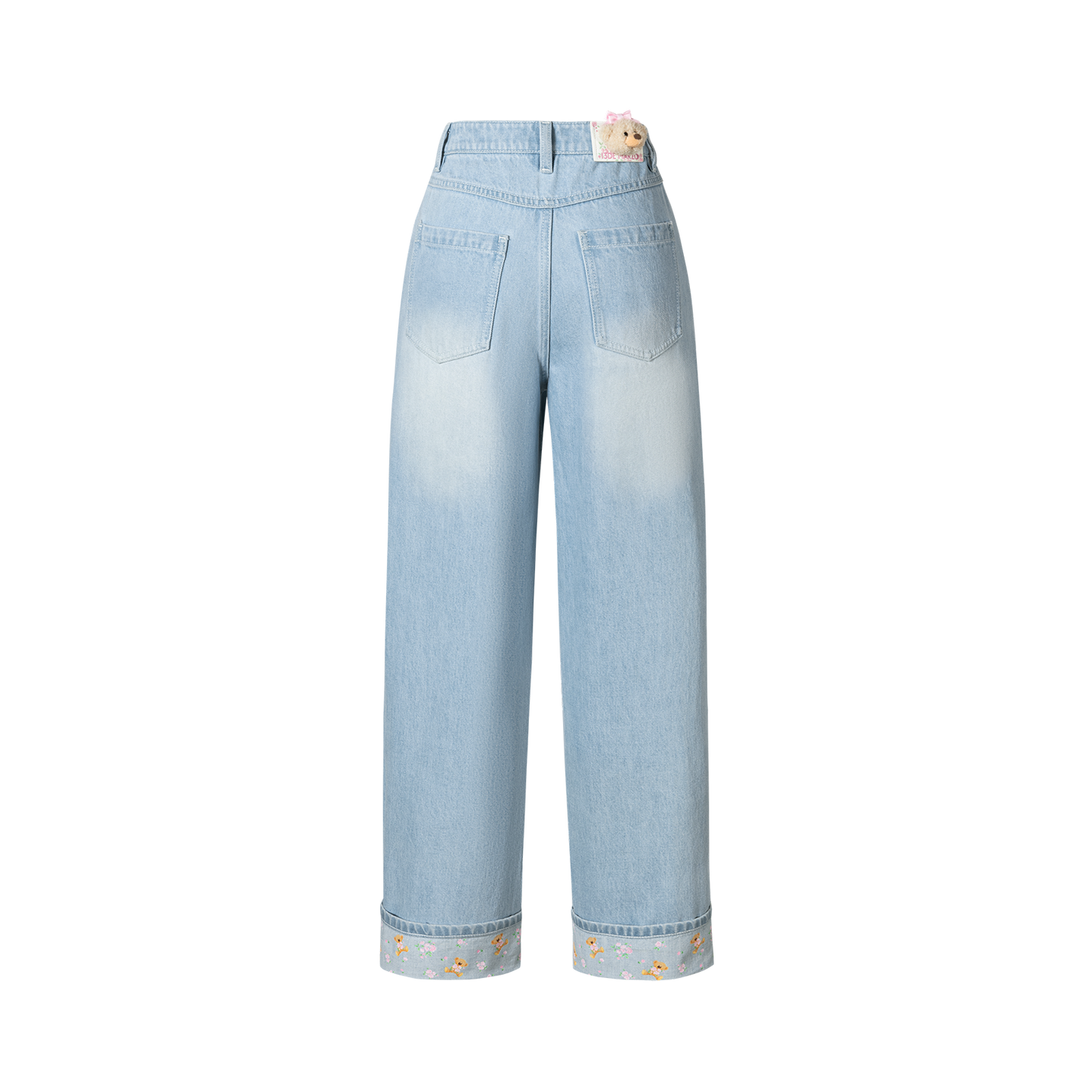 13DE MARZO Cuffed Wide-Leg Jeans Blue