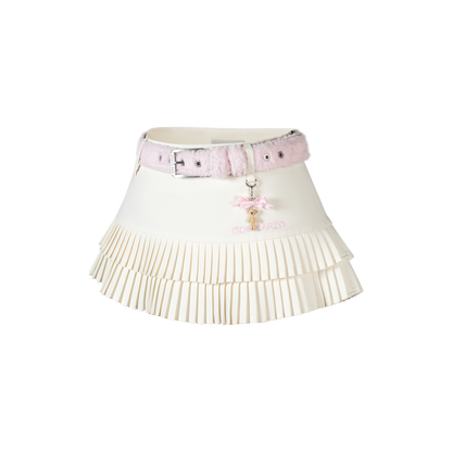 13DE MARZO Tiered Pleated Skort Beige