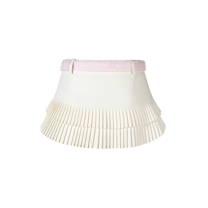 13DE MARZO Tiered Pleated Skort Beige