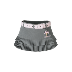 13DE MARZO Tiered Pleated Skort Grey