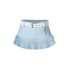 13DE MARZO Tiered Pleated Skort Blue