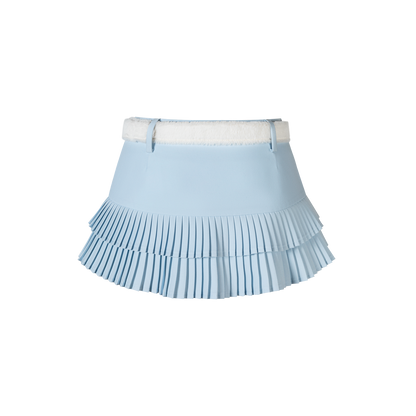 13DE MARZO Tiered Pleated Skort Blue