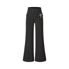 13DE MARZO Soft Wide-Leg Pants with Foldable Waistband Dark Grey