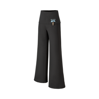 13DE MARZO Soft Wide-Leg Pants with Foldable Waistband Dark Grey