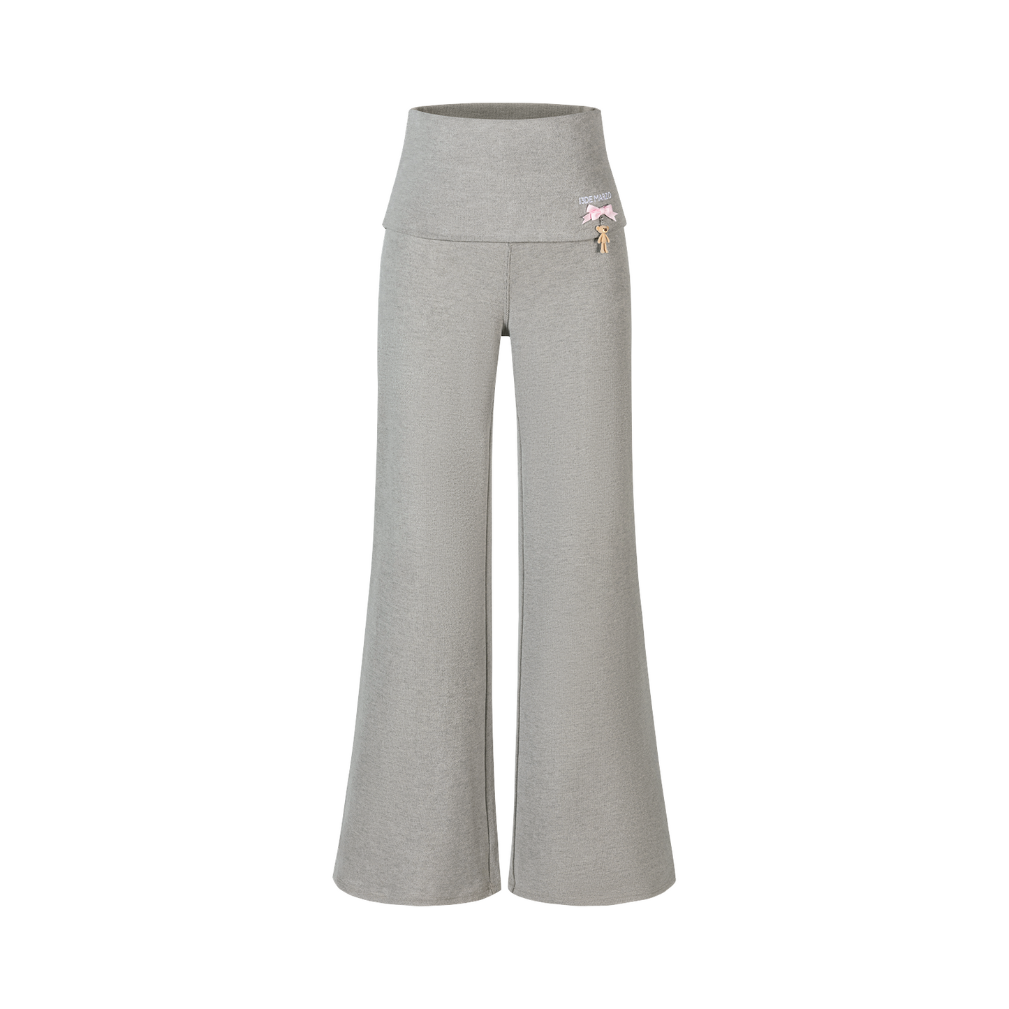 13DE MARZO Soft Wide-Leg Pants with Foldable Waistband Grey