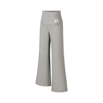 13DE MARZO Soft Wide-Leg Pants with Foldable Waistband Grey