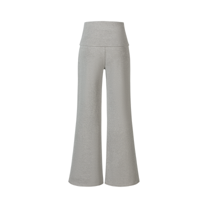 13DE MARZO Soft Wide-Leg Pants with Foldable Waistband Grey