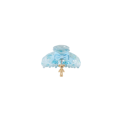 13DE MARZO Floral Bear Pendant Hair Clip Blue