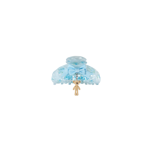 13DE MARZO Floral Bear Pendant Hair Clip Blue