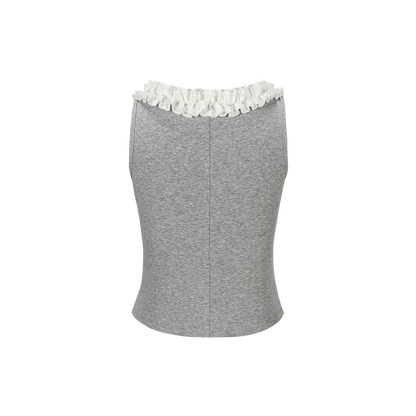 13DE MARZO Ruffle Collar Camisole Grey