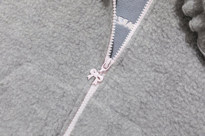 13DE MARZO Nighty Night Bear Cropped Jacket Grey
