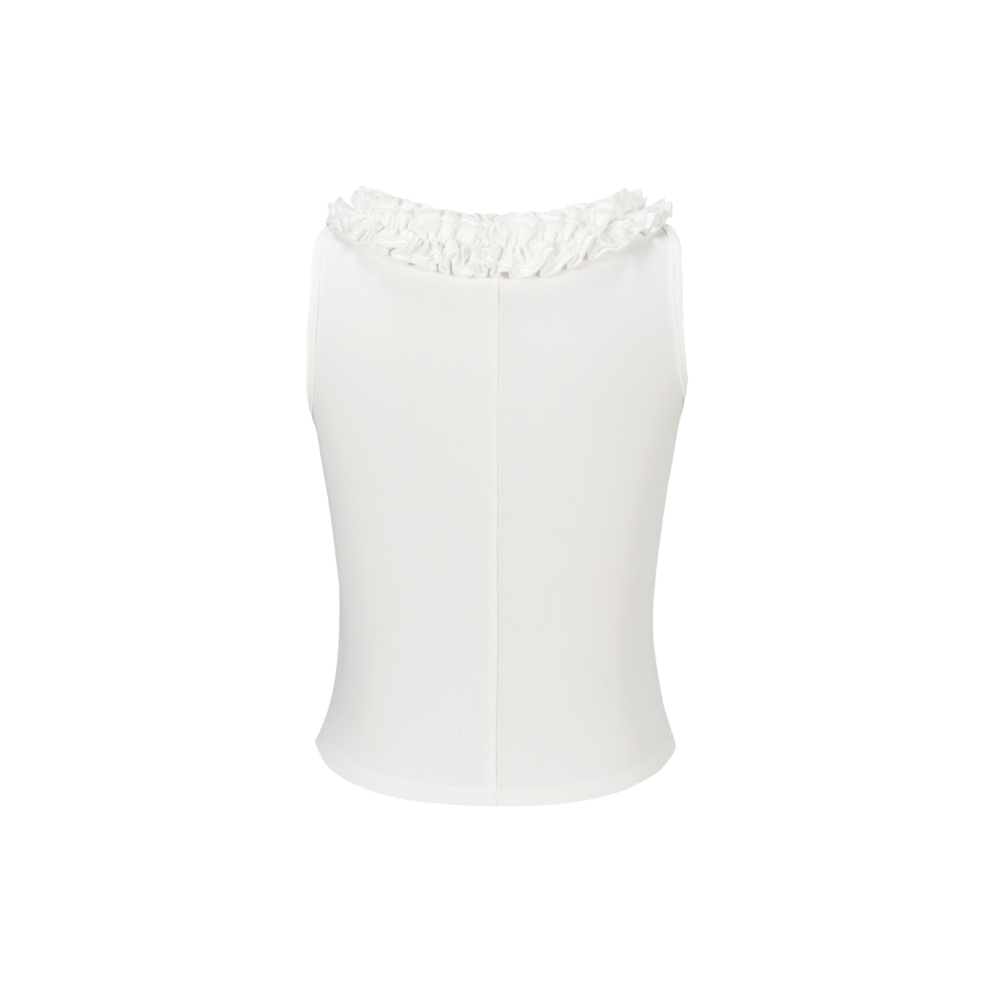 13DE MARZO Ruffle Collar Camisole White