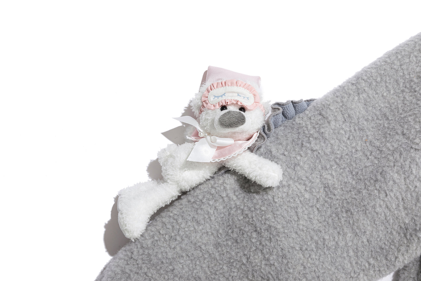 13DE MARZO Nighty Night Bear Cropped Jacket Grey