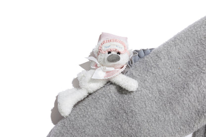 13DE MARZO Nighty Night Bear Cropped Jacket Grey