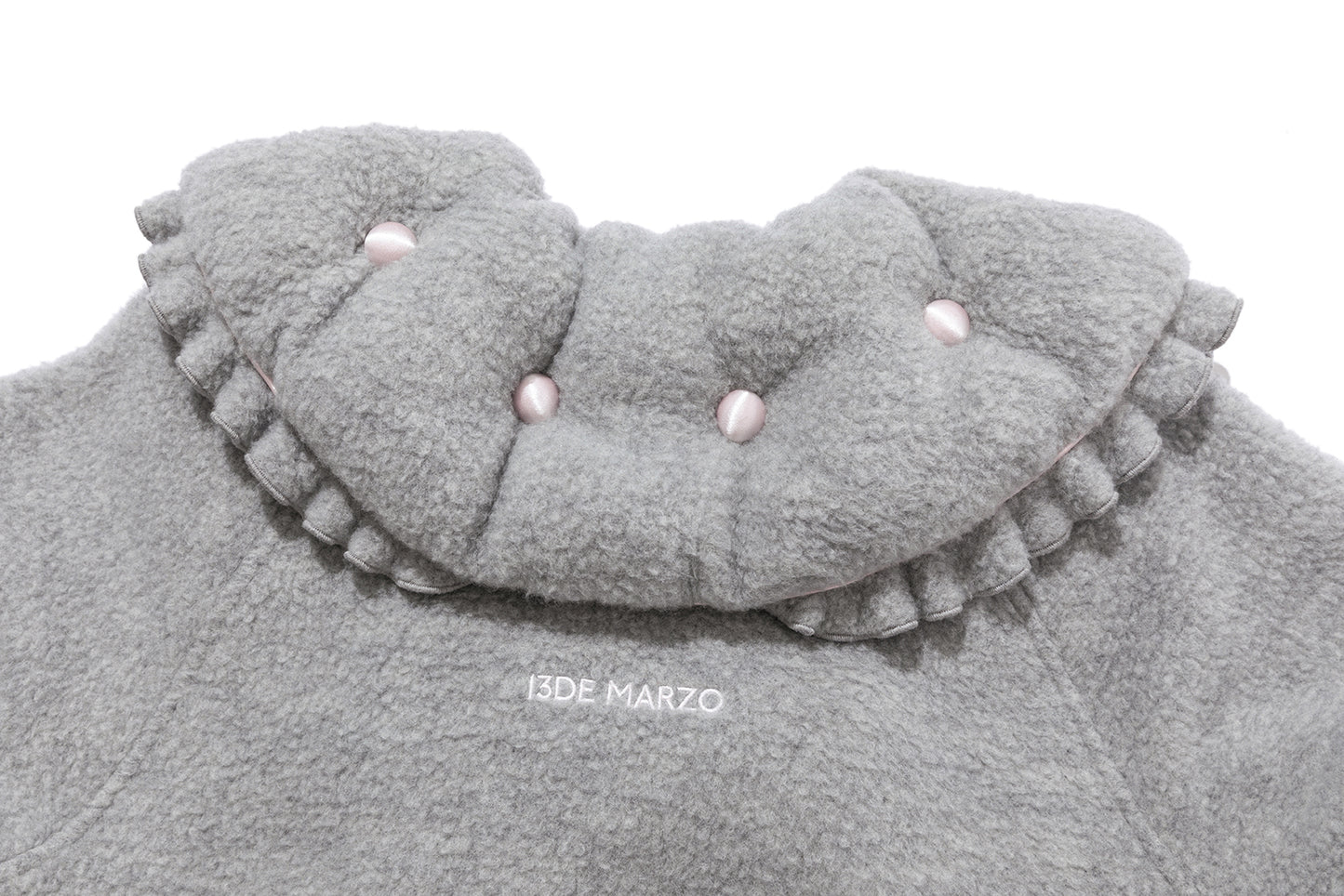 13DE MARZO Nighty Night Bear Cropped Jacket Grey