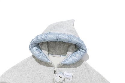 13DE MARZO Nighty Night Bear Lace Hoodie Grey