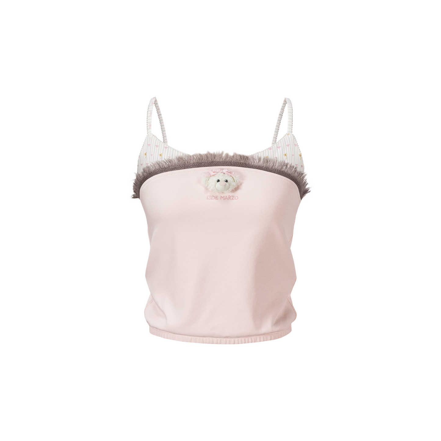 13DE MARZO Two-piece Style Fringe Camisole Pink