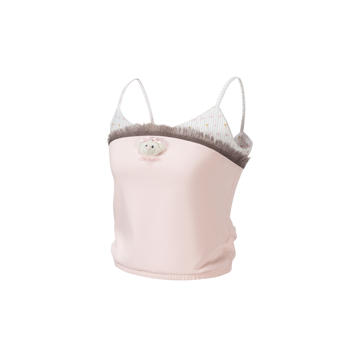 13DE MARZO Two-piece Style Fringe Camisole Pink