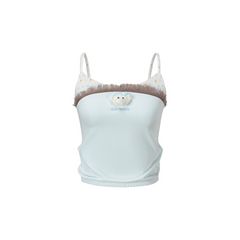 13DE MARZO Two-piece Style Fringe Camisole Blue