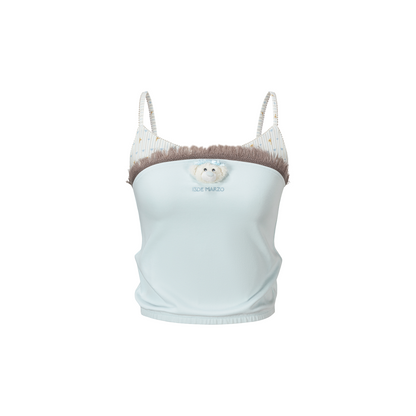 13DE MARZO Two-piece Style Fringe Camisole Blue