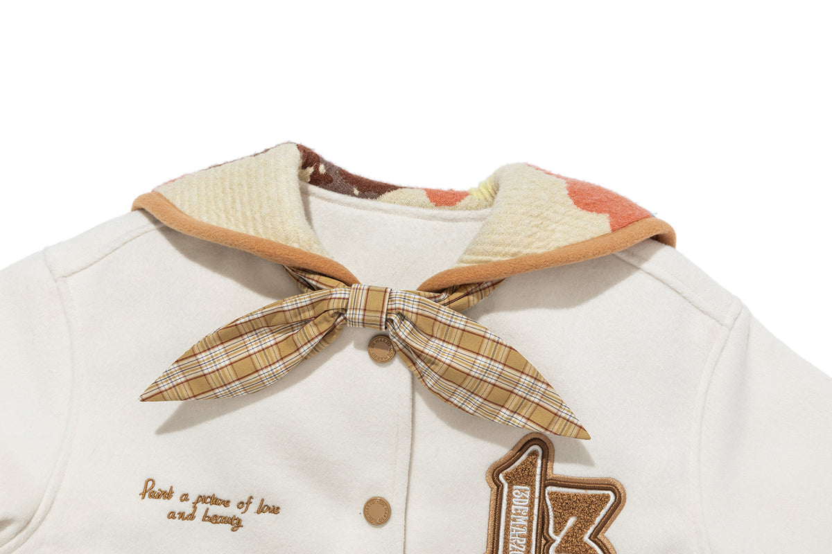 13DE MARZO BabyBear Surfer Sailor Collar Jacket Beige