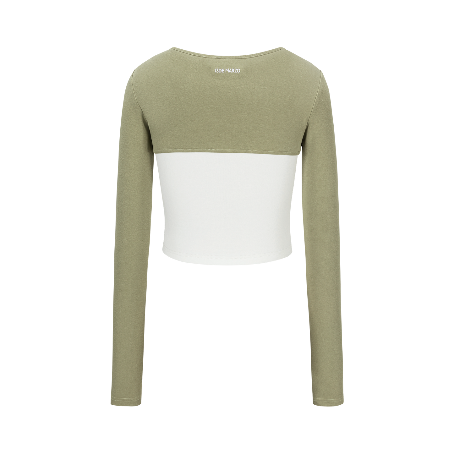 13DE MARZO Knitted Lace-Up Two-Piece Long Sleeve Set Green