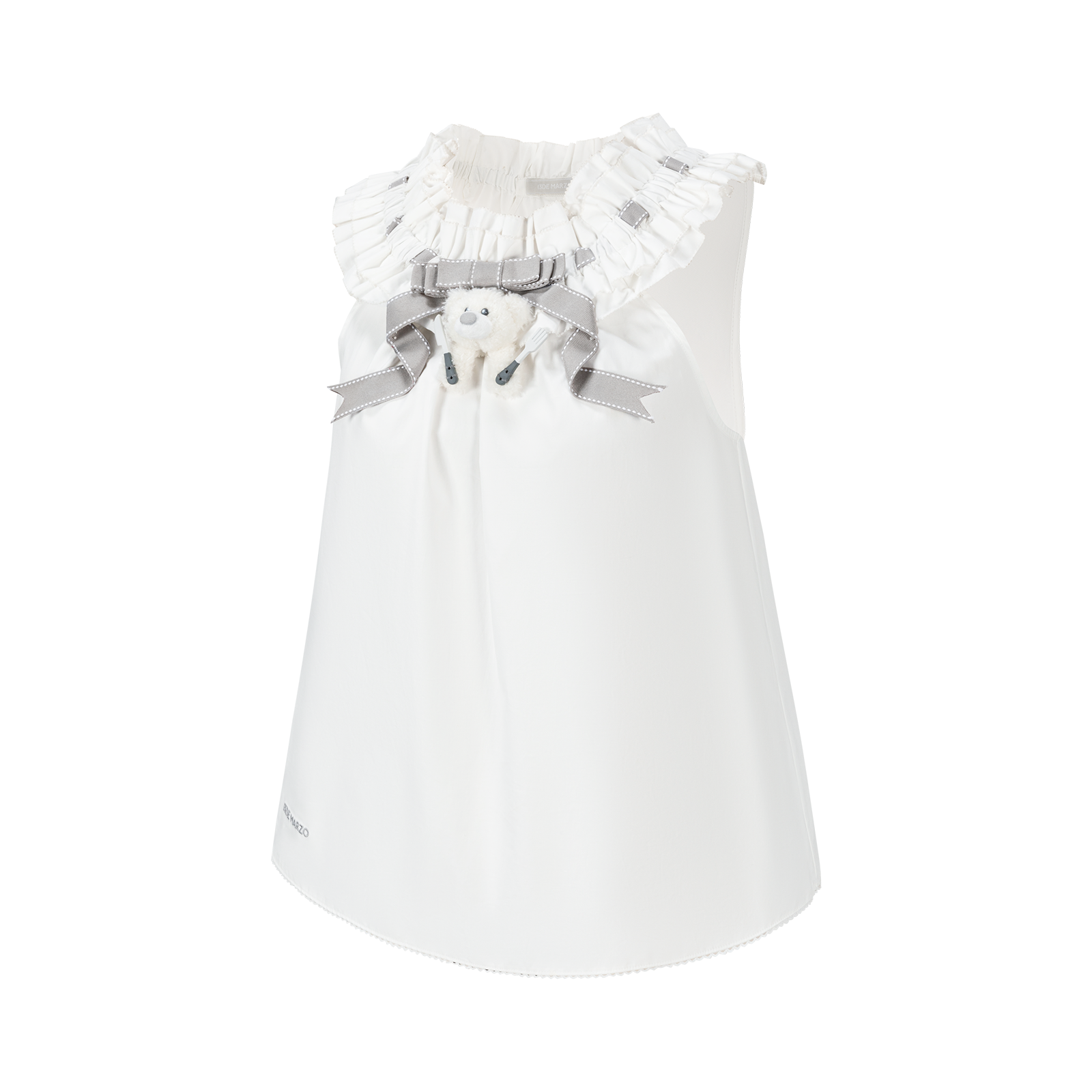 13DE MARZO Smocked Lace Trim Vest - 13DE MARZO
