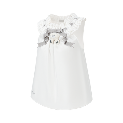 13DE MARZO Smocked Lace Trim Vest - 13DE MARZO