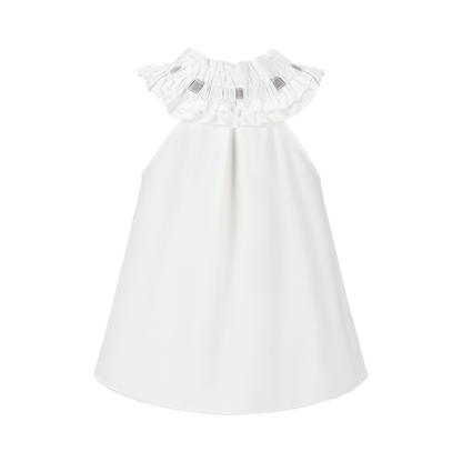13DE MARZO Smocked Lace Trim Vest - 13DE MARZO