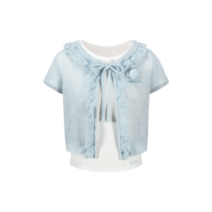 13DE MARZO Mohair Knit Cover-Up T-shirt