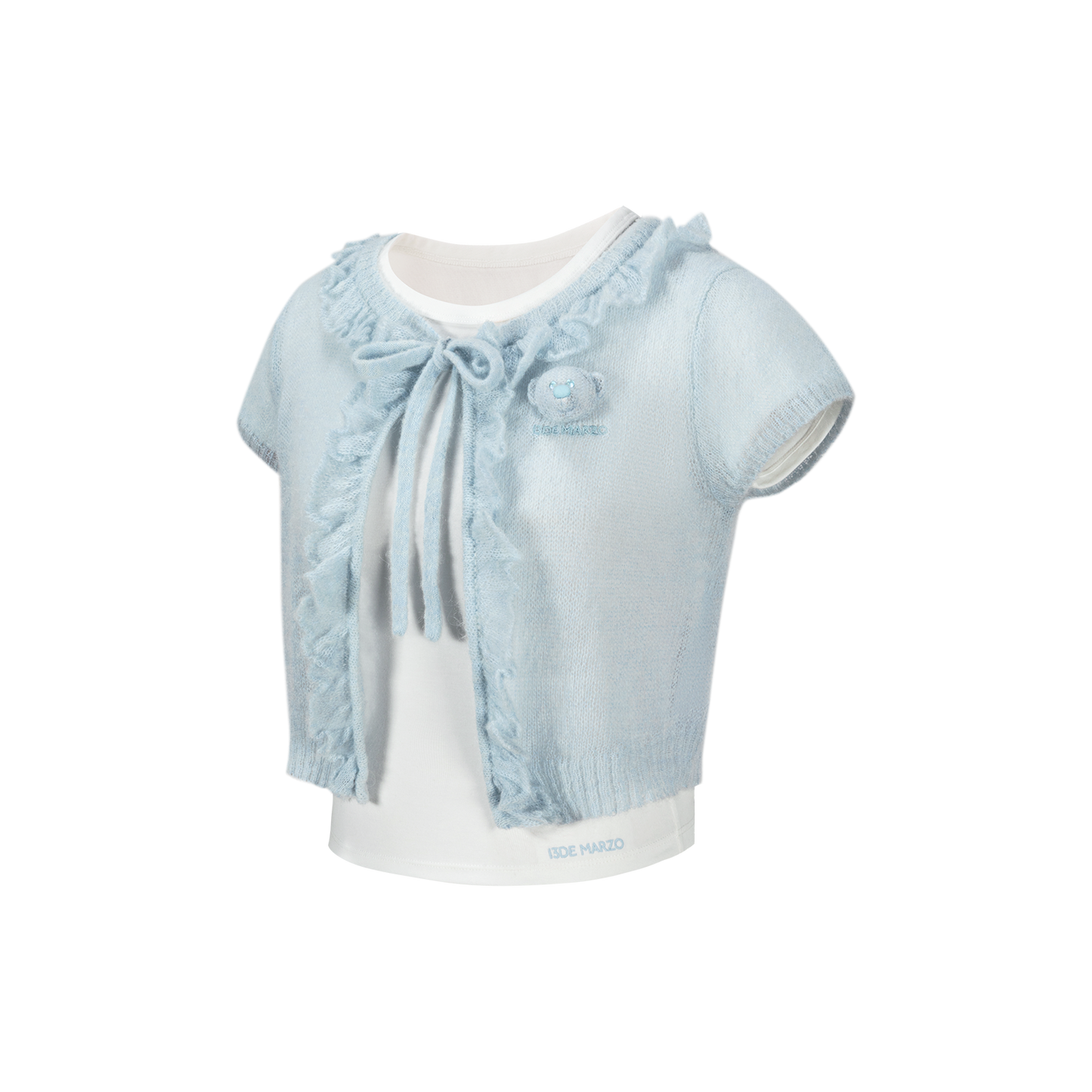 13DE MARZO Mohair Knit Cover-Up T-shirt