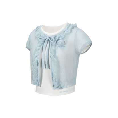 13DE MARZO Mohair Knit Cover-Up T-shirt