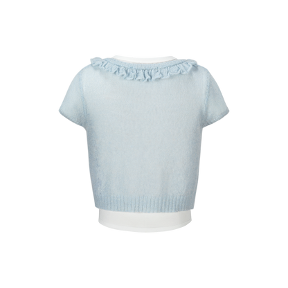 13DE MARZO Mohair Knit Cover-Up T-shirt