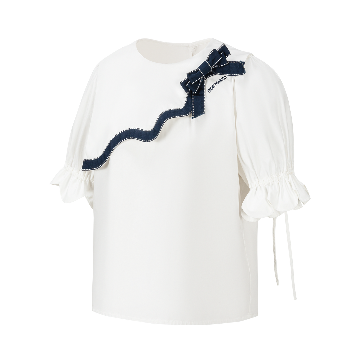 13DE MARZO Bow Tie Blouse - 13DE MARZO
