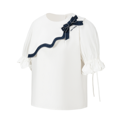 13DE MARZO Bow Tie Blouse - 13DE MARZO