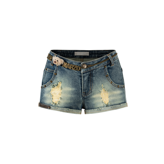 13DE MARZO Metal Waist Chain Jorts - 13DE MARZO