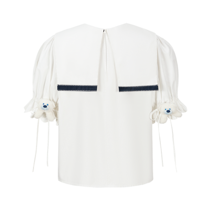 13DE MARZO Bow Tie Blouse - 13DE MARZO