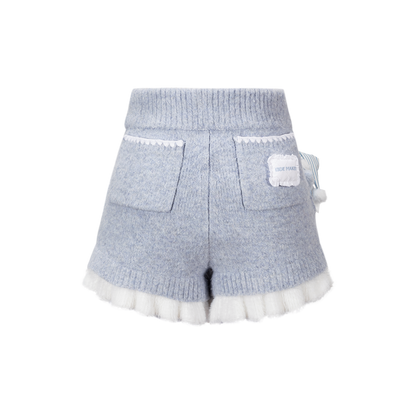 13DE MARZO Nighty Night Bear Knit Lace Shorts