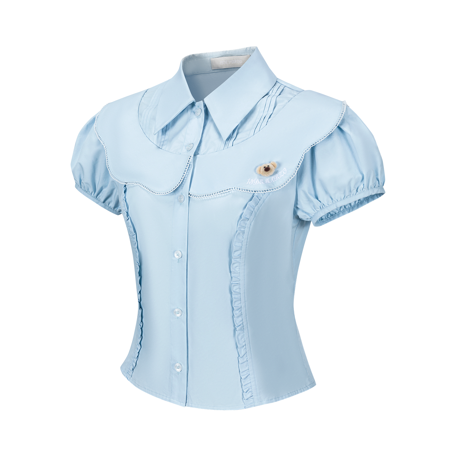 13DE MARZO Patchwork Two-Piece Style Shirt Blue - 13DE MARZO