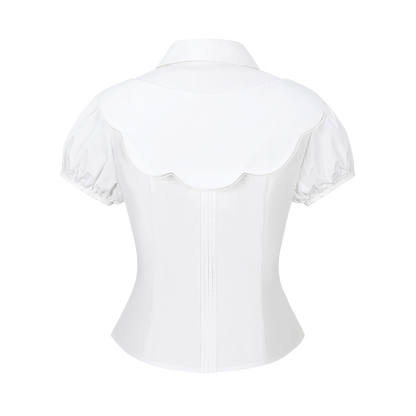 13DE MARZO Patchwork Two-Piece Style Shirt White - 13DE MARZO
