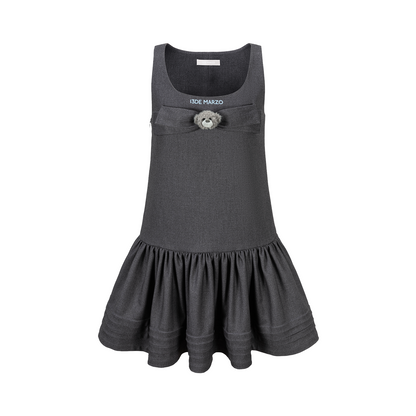 13DE MARZO Sleeveless Tulle Dress Dark Grey