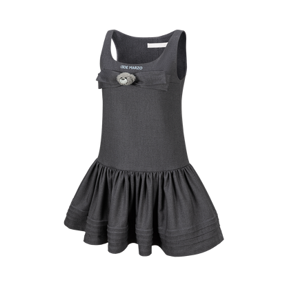 13DE MARZO Sleeveless Tulle Dress Dark Grey